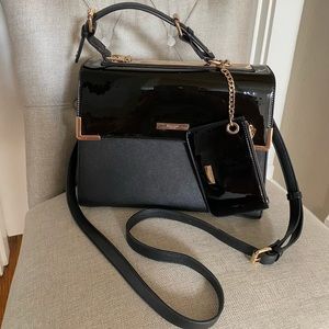 DUNE London Black Patent Leather Purse
